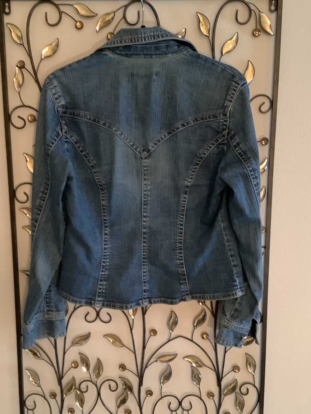 Transitional  Blue Denim Jacket with Button Front - Picture 4 of 7